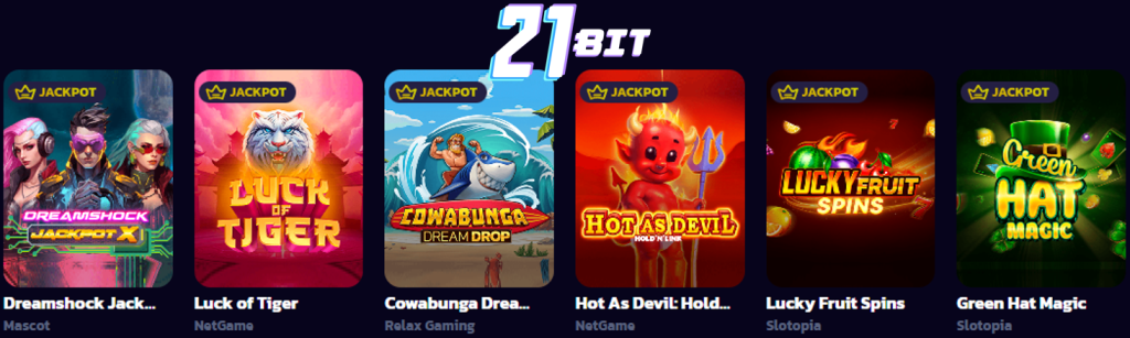 21bit casino jackpots